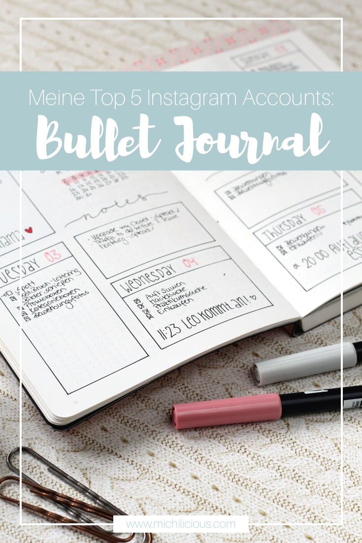 Favourite Instagram Accounts Bullet Journal
