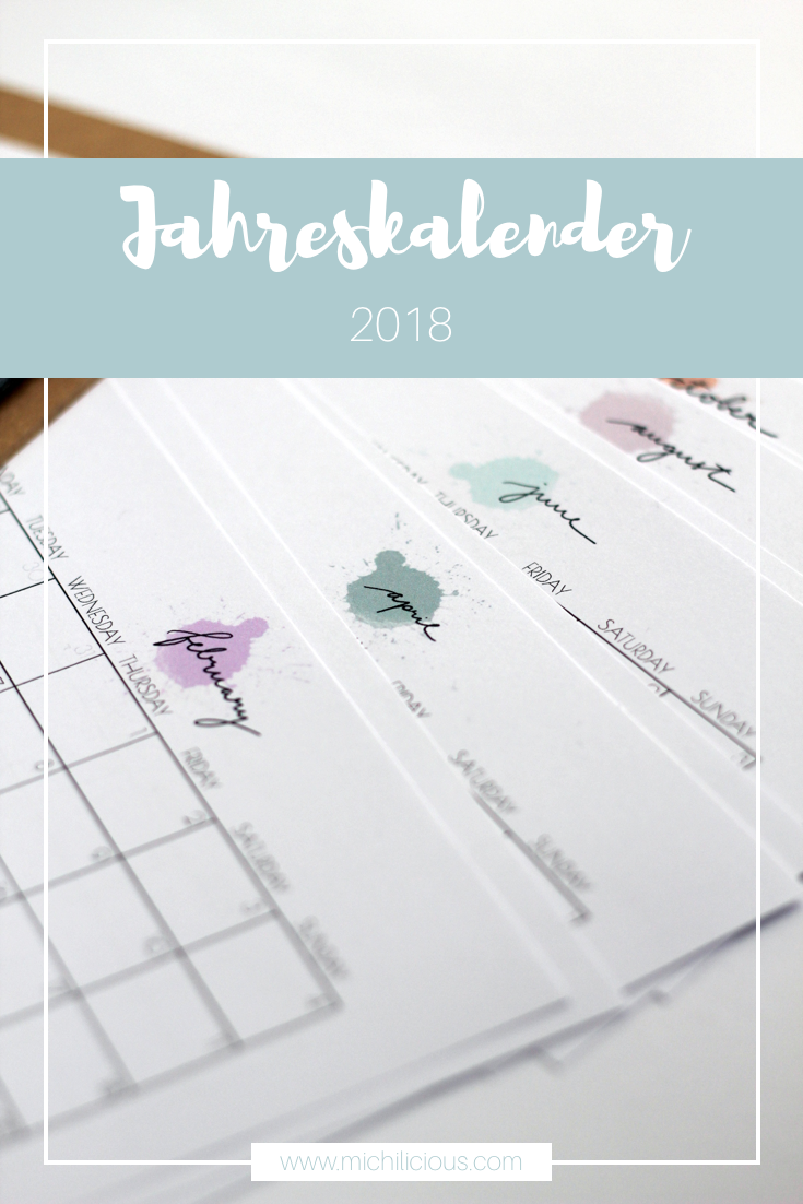 Handlettering Jahreskalender 2018